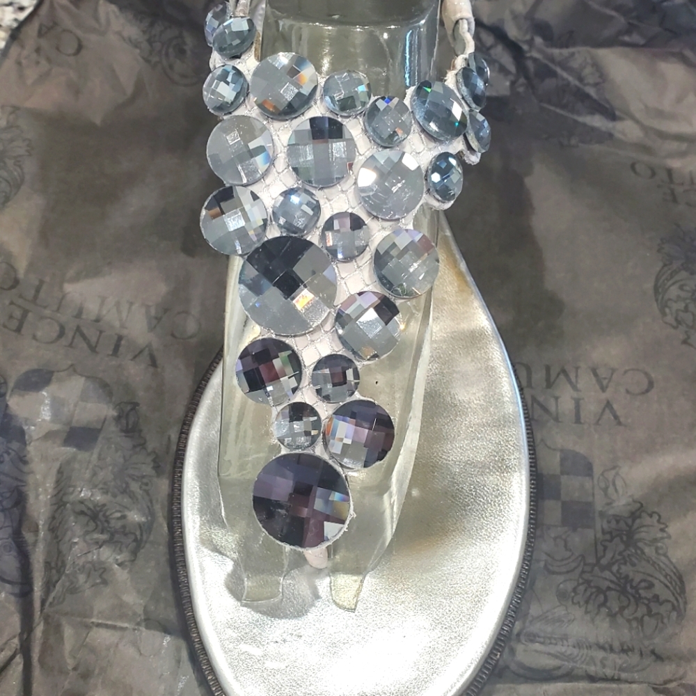 Vince Camuto glitter grey sandals